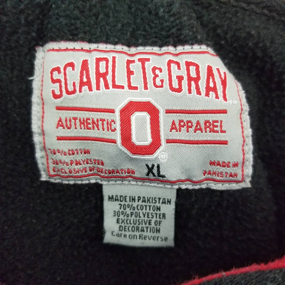 Ohio State Buckeyes Men’s Hoodie Sweatshirt Size XL Black Crimson & Gray - Picture 11 of 12